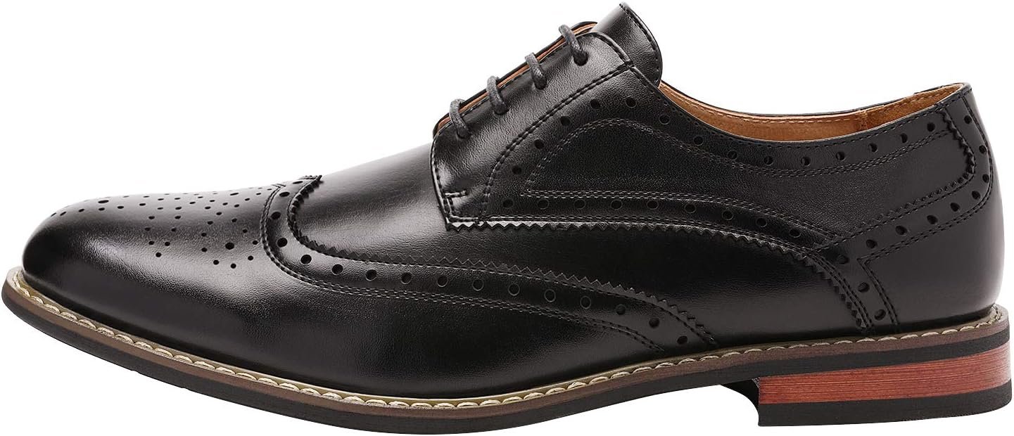 Men Classic Modern Oxford Wingtip Lace Dress Shoes Image 2