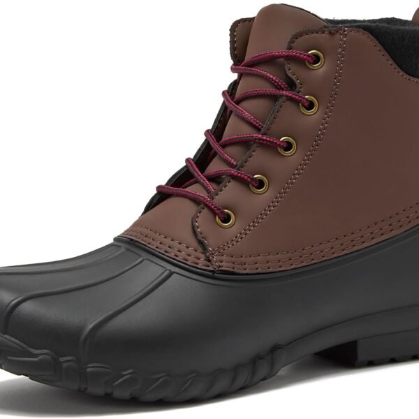 Waterproof Boots for Men   Insulated Warm Mens Duck Boots, Black or Brown, Size 7 to 15, Medium and Extra Wide Width   Winter, Snow or Rain Boots Men