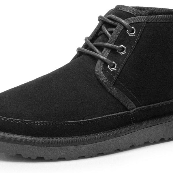 Men's Winter Snow Boots  Cozy Suede Leather Cold Weather Warm Outdoor Casual Ankle Boots